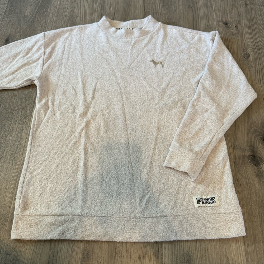 Victoria’s Secret PINK Cream Colored Sweatshirt Size Small